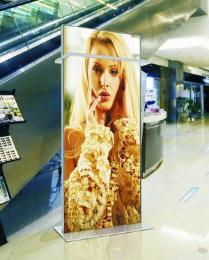 Double Sided LED Frameless Fabric Series Display Stand |  | Snapper Displays Australia