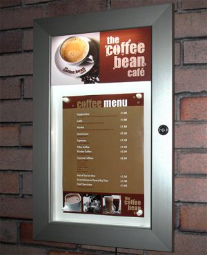 SlimLock Key Lockable Illuminated Menu Case |  | Snapper Displays Australia